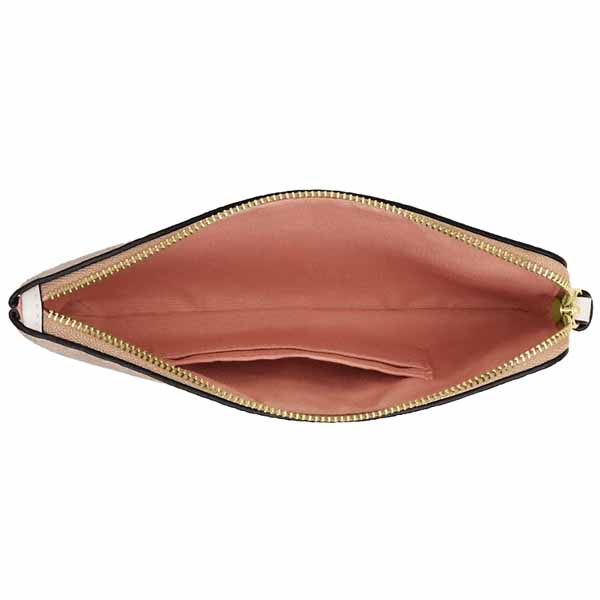 Coach Large Corner Zip Wristlet In Signature Canvas Sand Multi # CBA72