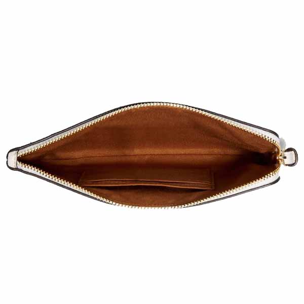 Coach Large Corner Zip Wristlet Chalk # CV395