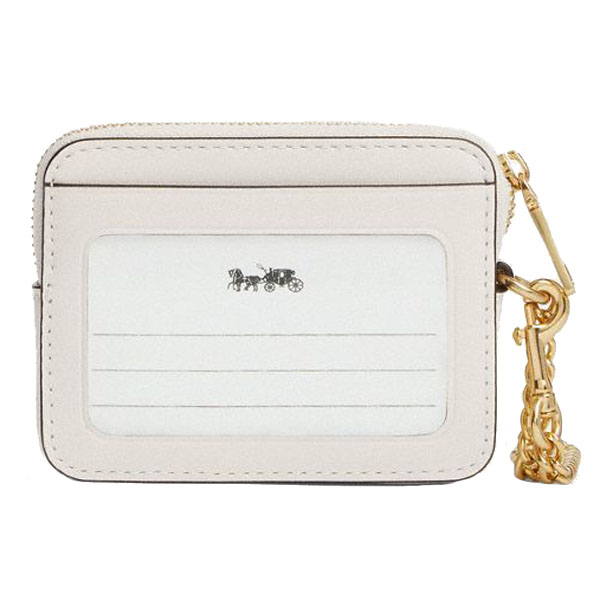 Coach Zip Card Case With Quilting Chalk # CZ467