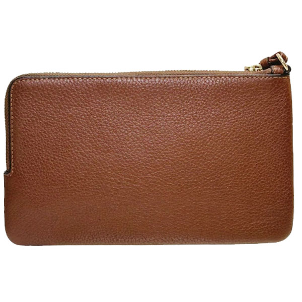 Coach Double Zip Wallet In Signature Canvas Tan Brown # CX161