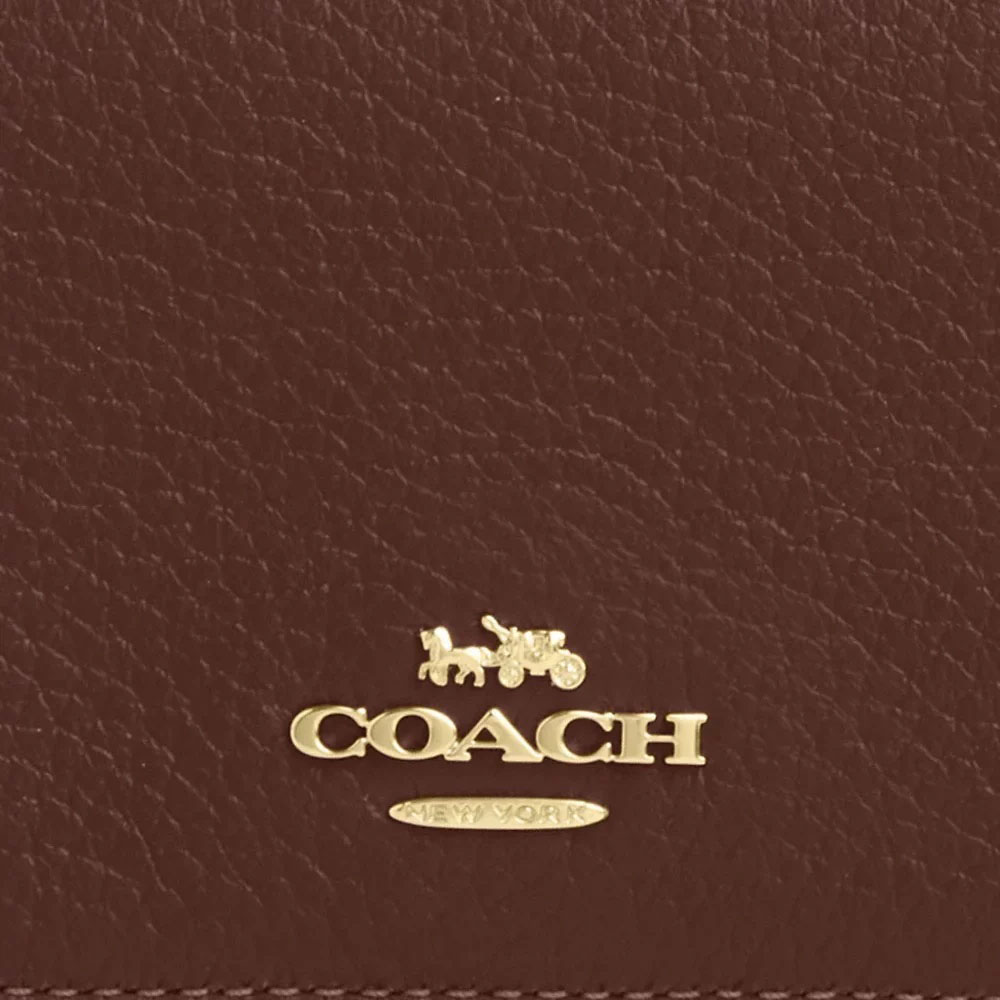 Coach Card Holder Wallet In Signature Canvas Tan / Brown # CZ034