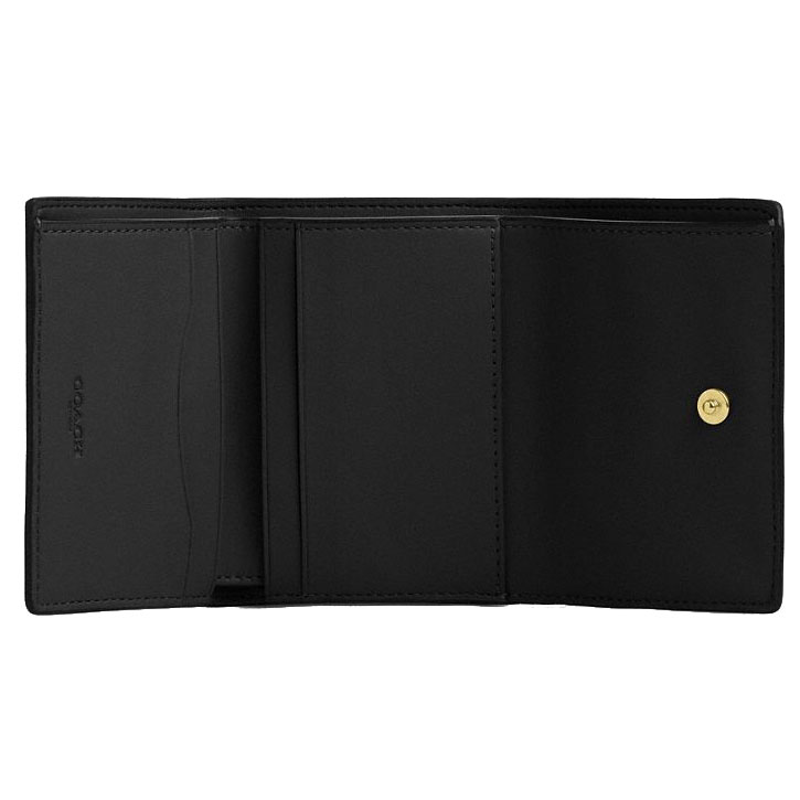 Coach Card Holder Wallet In Signature Canvas Walnut / Black # CZ034