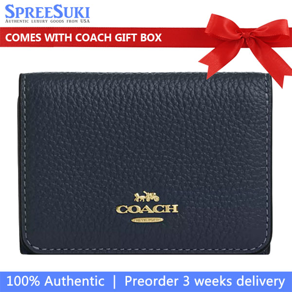 Coach Card Holder Wallet In Signature Canvas With Cherry Print Denim Multi # CZ448