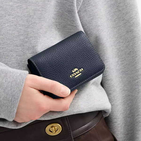 Coach Card Holder Wallet In Signature Canvas With Cherry Print Denim Multi # CZ448