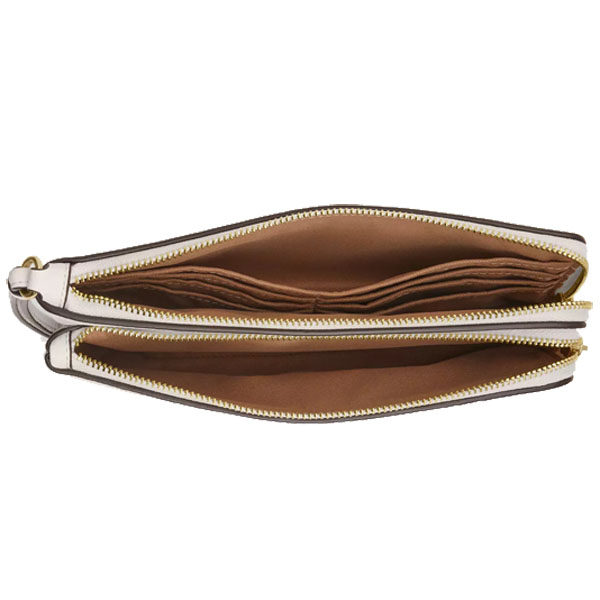 Coach Double Zip Wallet With Floral Print Chalk Multi # CAY51