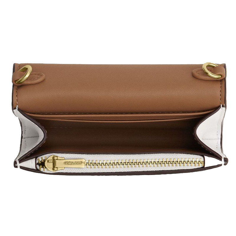 Coach Mini Envelope Wallet With Strap In Signature Canvas Sand Chalk # CX162