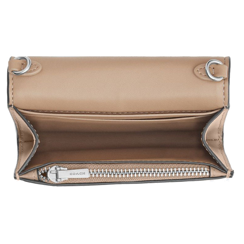 Coach Mini Envelope Wallet With Strap Silver Stone # CU175
