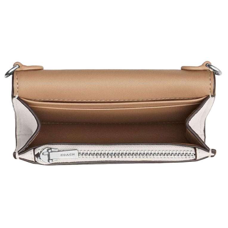 Coach Mini Envelope Wallet With Strap Silver Chalk # CU170