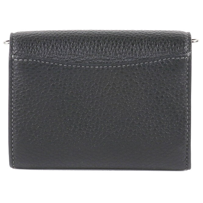 Coach Mini Envelope Wallet With Strap Silver Black # CU170