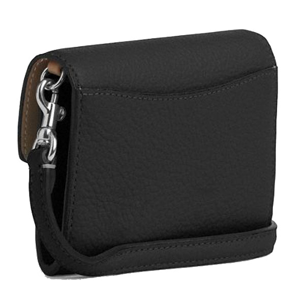 Coach Mini Envelope Wallet With Strap Silver Black # CU170