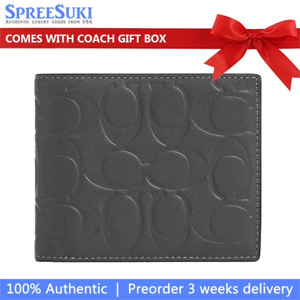 Coach Men 3 In 1 Wallet In Signature Leather Charcoal # CAK69