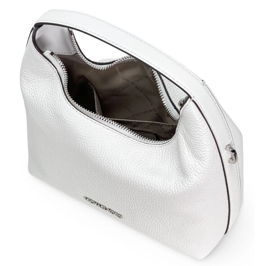Michael Kors Crossbody Sling Bag Ember Small Pebbled Leather Messenger Bag Optic White # 35F4S7YM1L