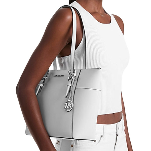 Michael Kors Shoulder Bag Charlotte Large Top-Zip Tote Optic White # 35F0SCFT3L