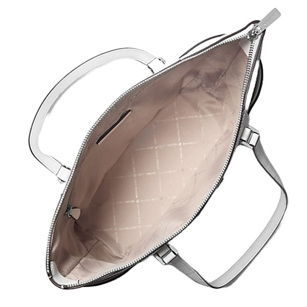 Michael Kors Shoulder Bag Charlotte Large Top-Zip Tote Optic White # 35F0SCFT3L
