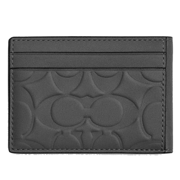 Coach Men Compact Billfold Wallet In Signature Leather Charcoal # CAK34