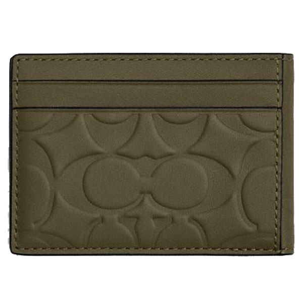 Coach Men Compact Billfold Wallet In Signature Leather Olive Drab # CAK34