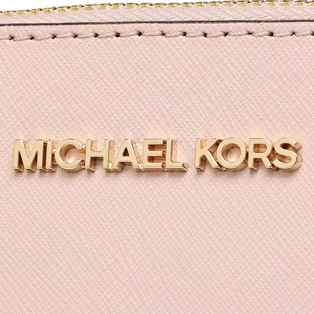 Michael Kors Medium Zip Pouchette Jet Set Travel Crossbody Bag Sling Powder Blush Pink # 35S0GTVU6L