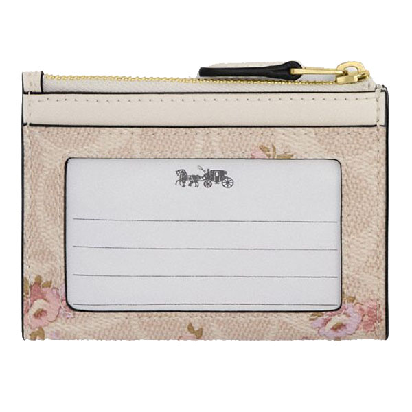 Coach Mini Skinny Id Case In Signature Canvas With Floral Print Sand Multi # CAR16