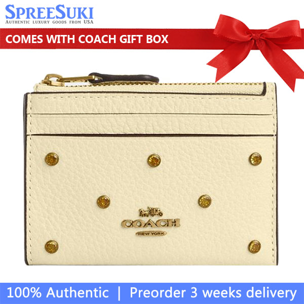 Coach Mini Skinny Id Case With Crystal Brass Moonlight # CAT64