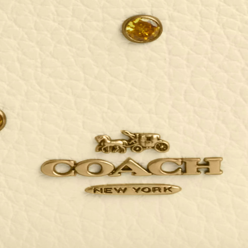 Coach Mini Skinny Id Case With Crystal Brass Moonlight # CAT64