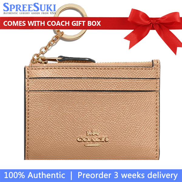 Coach Mini Skinny Id Case Taupe Nude Beige # 88250
