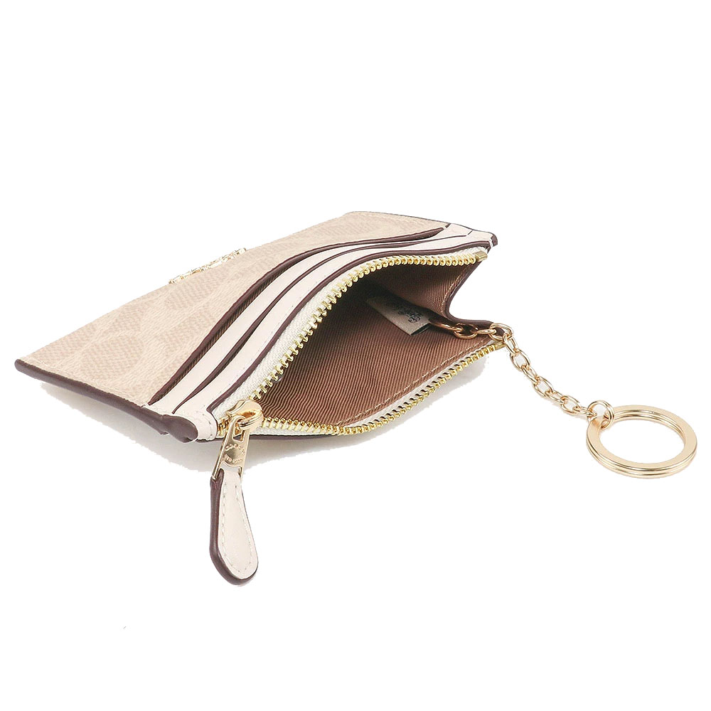 Coach Mini Id Skinny Signature Card Holder Sand Chalk # CW870