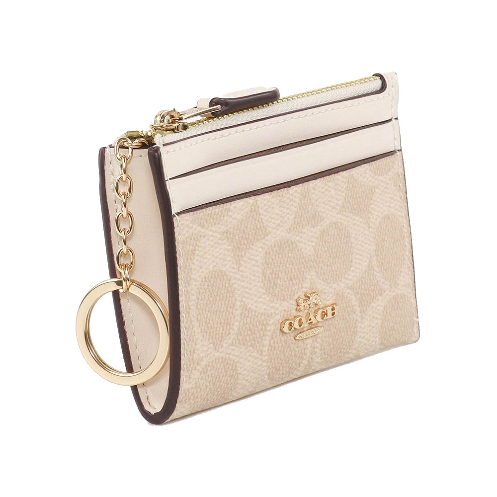 Coach Mini Id Skinny Signature Card Holder Sand Chalk # CW870