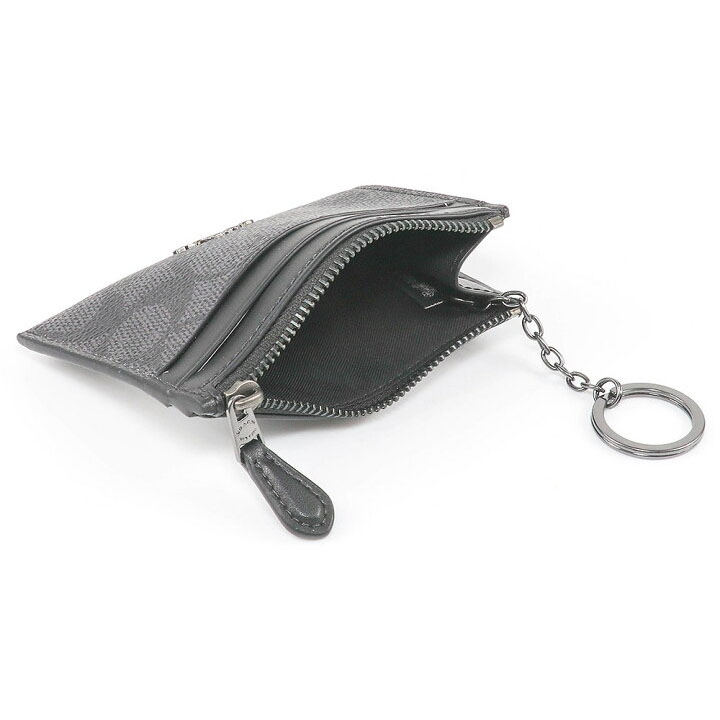 Coach Mini Id Skinny Signature Card Holder Gunmetal Charcoal Black # CW870