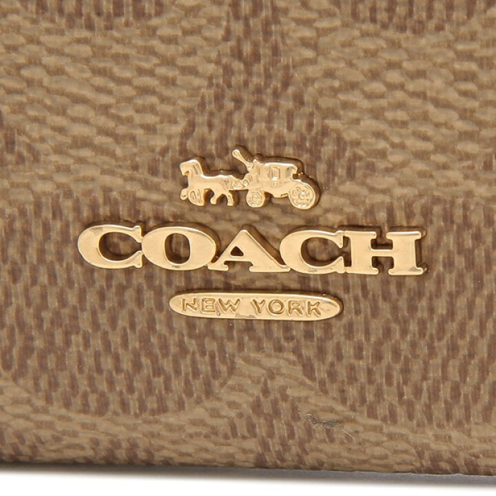 Coach Mini Id Skinny Signature Card Holder Tan Brown # CW870