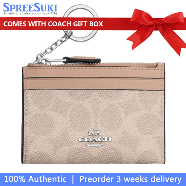 Coach Mini Id Skinny Signature Card Holder Sand Taupe # CW870