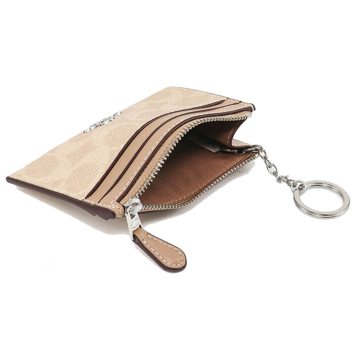Coach Mini Id Skinny Signature Card Holder Sand Taupe # CW870