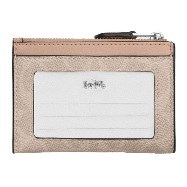 Coach Mini Id Skinny Signature Card Holder Sand Taupe # CW870