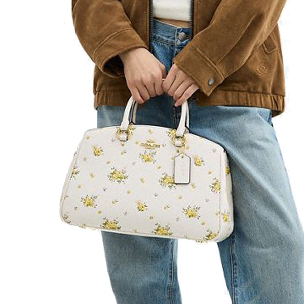 Coach Savannah Carryall Bag With Floral Print Chalk Multi # CAL41