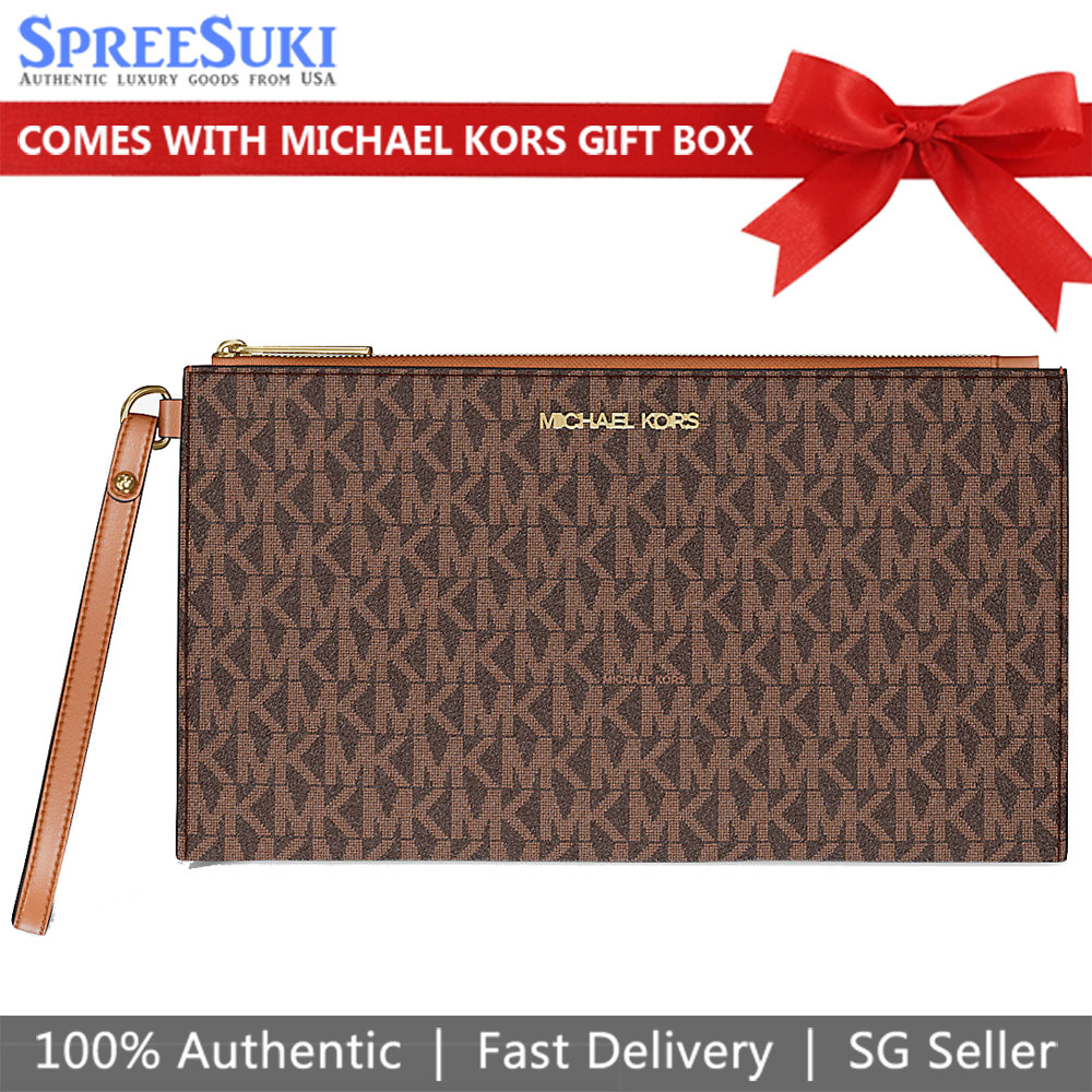 Michael Kors Jet Set Large Travel Wristlet Brown # 35T4GTVW3B