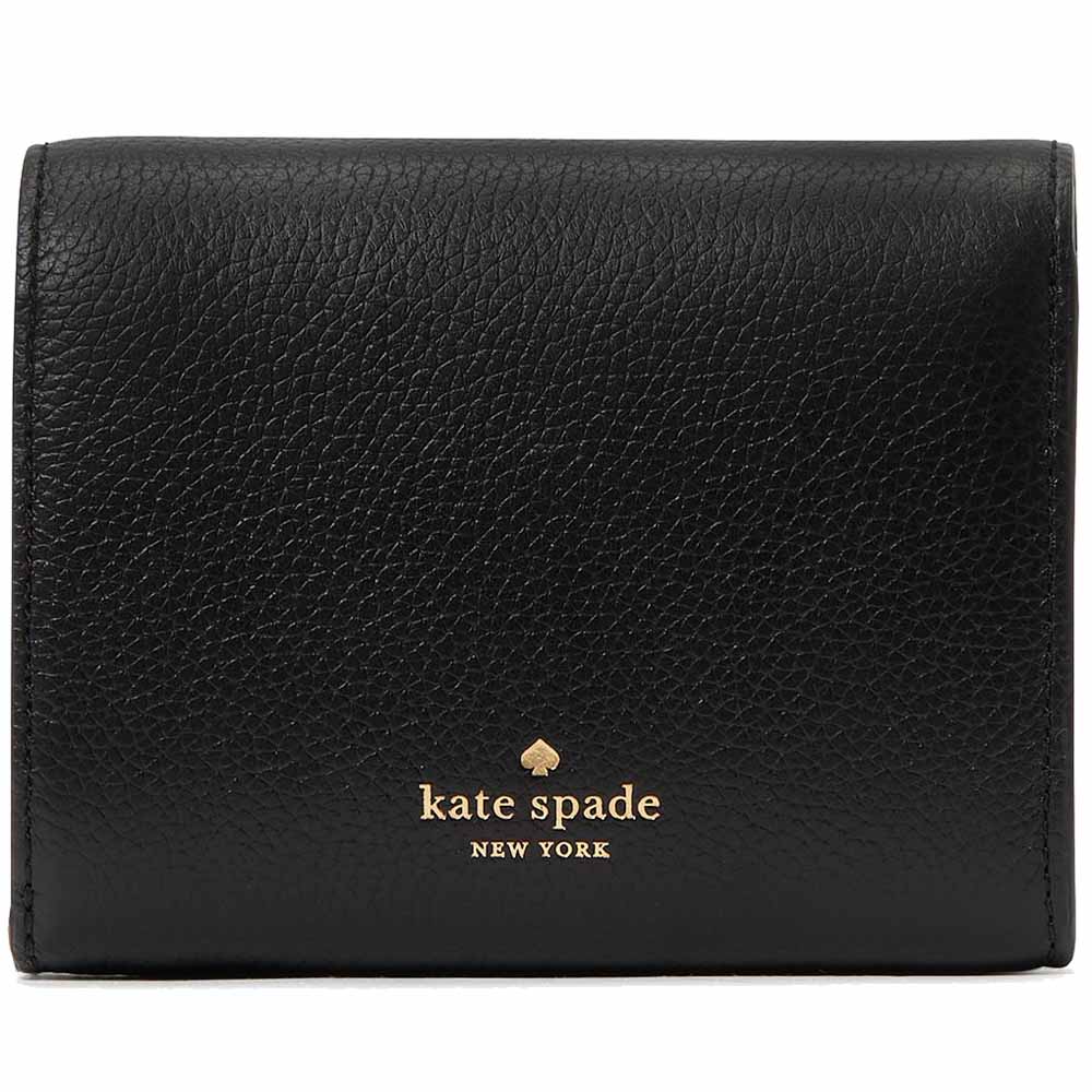 Kate Spade Small Wallet Kayla Pebble Leather Small Lzip Black # KK056D1