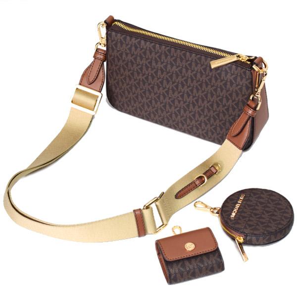 Michael Kors Crossbody Sling Bag Jet Set Travel Small Crossbody With Tech Attach Brown # 35S2GTVC1B