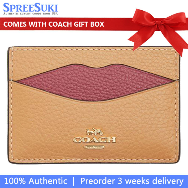 Coach Lip Card Case Latte Mult # CW926