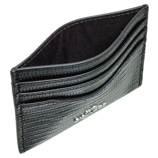 Coach Slim Id Card Case Silver Black # CR844