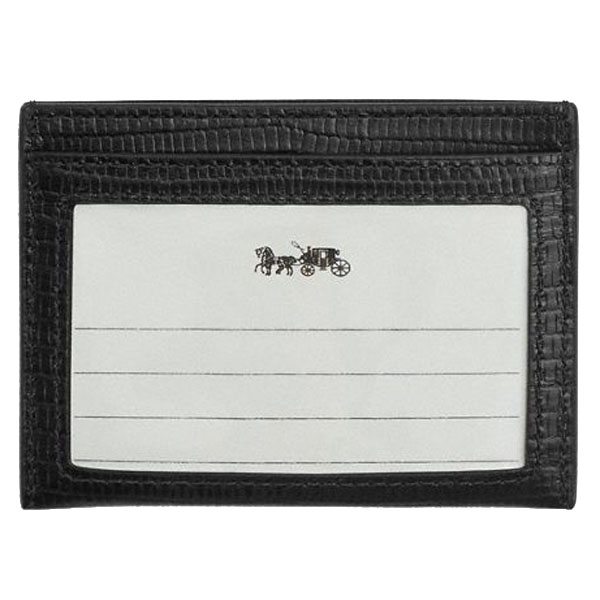 Coach Slim Id Card Case Silver Black # CR844