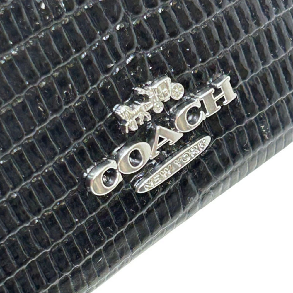 Coach Slim Id Card Case Silver Black # CR844