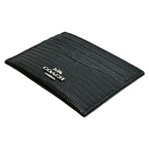 Coach Slim Id Card Case Silver Black # CR844