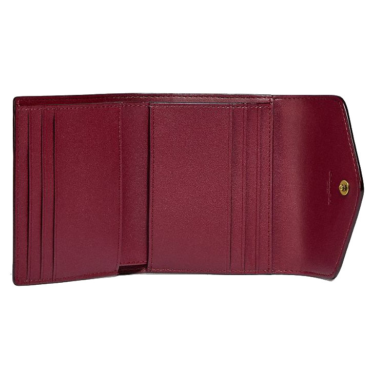 Coach Wyn Small Wallet In Colorblock Signature Canvas Brass Tan Rust # C2329
