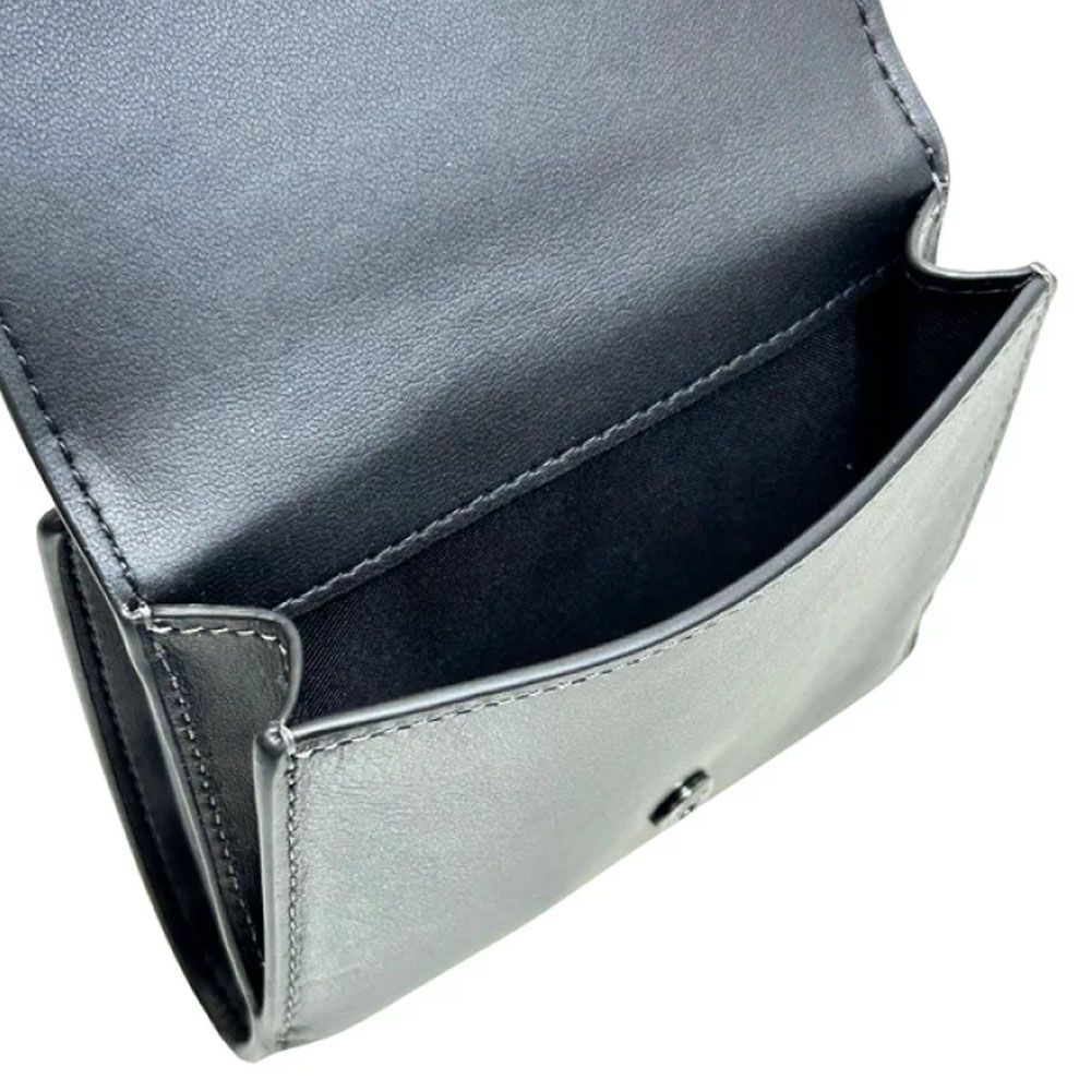 Coach Eliza Small Wallet Gunmetal Black # CT985