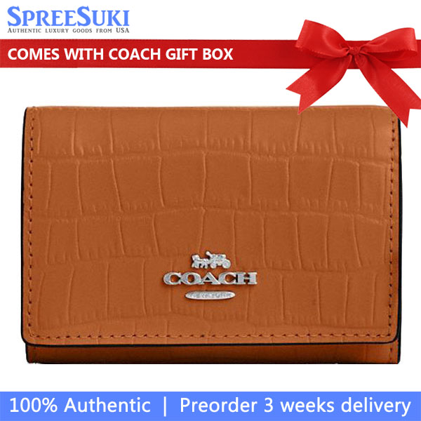 Coach Micro Wallet Silver Washed Orange # CU914