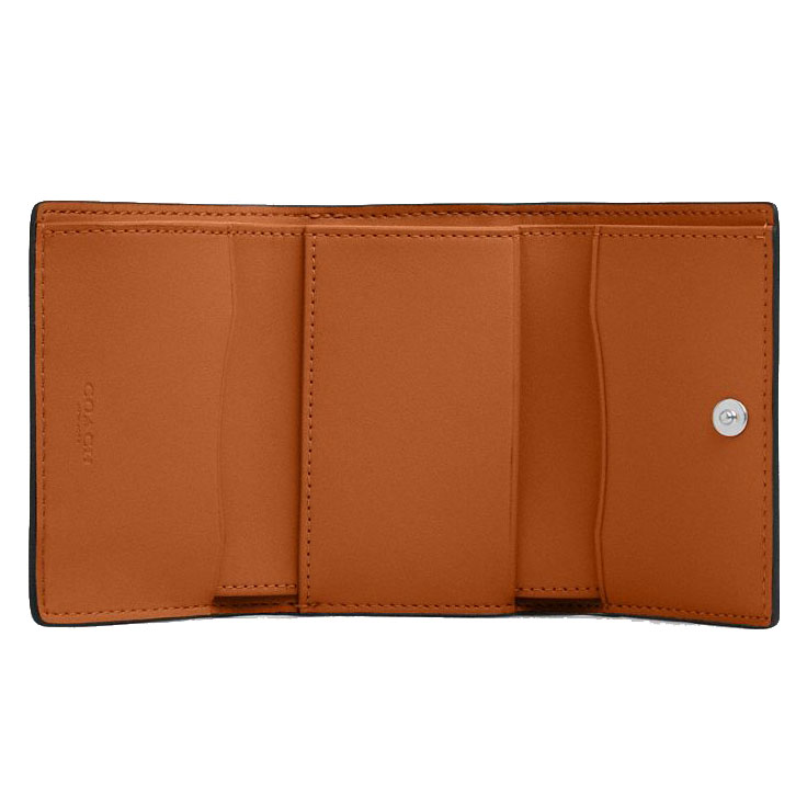 Coach Micro Wallet Silver Washed Orange # CU914