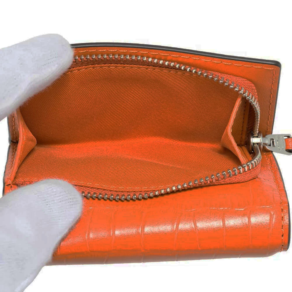 Coach Micro Wallet Silver Washed Orange # CU914