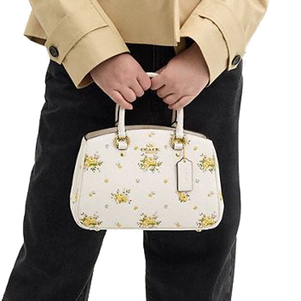Coach Savannah Small Carryall Bag With Floral Print Chalk Multi # CAL42