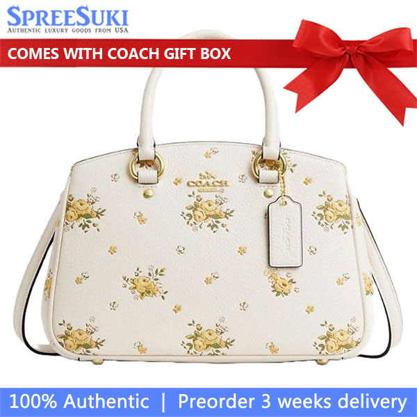 Coach Savannah Small Carryall Bag With Floral Print Chalk Multi # CAL42