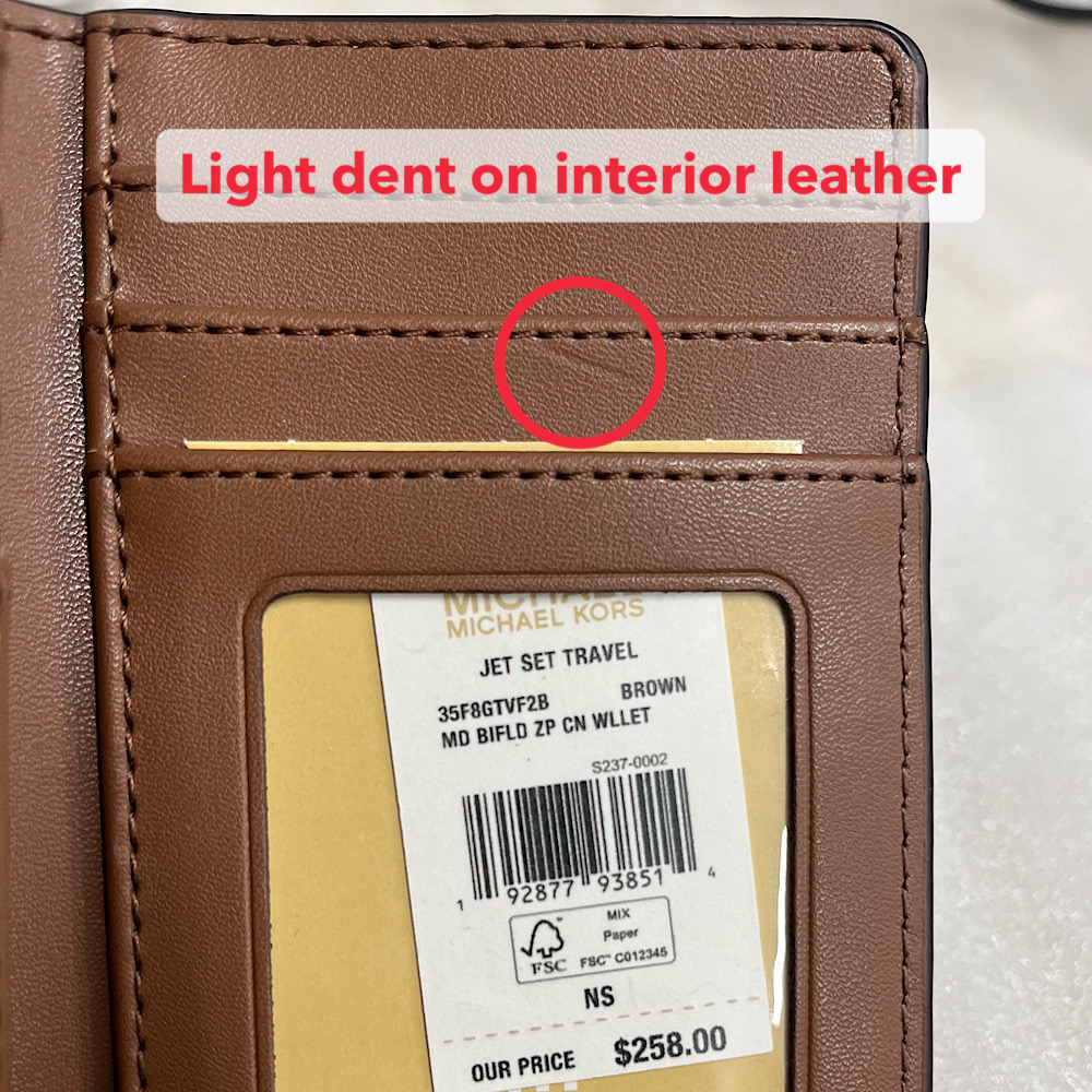 Michael Kors Medium Wallet Jet Set Travel Medium Bifold Zip Coin Wallet Brown # 35F8GTVF2BD3