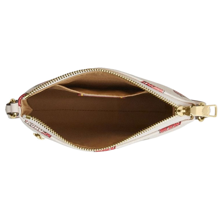 Coach Mini Rowan File Bag With Strawberry Print Chalk Multi # CAQ09
